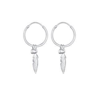 Elli  Ohrringe Creole Anhänger Feder Kristall 