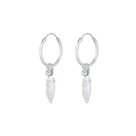 Elli  Ohrringe Creole Anhänger Feder Kristall 