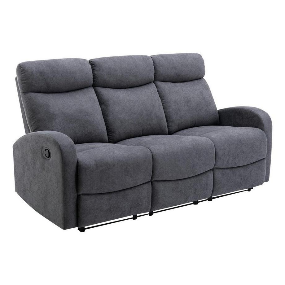 Vente-unique Couchgarnitur Relax 3+2+1 - Stoff - Grau - EVELYN  