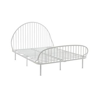 Vente-unique Bett - 140 x 190 cm - Metall - Weiß - ISELIA  