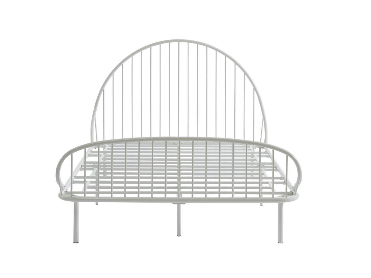 Vente-unique Bett - 140 x 190 cm - Metall - Weiß - ISELIA  