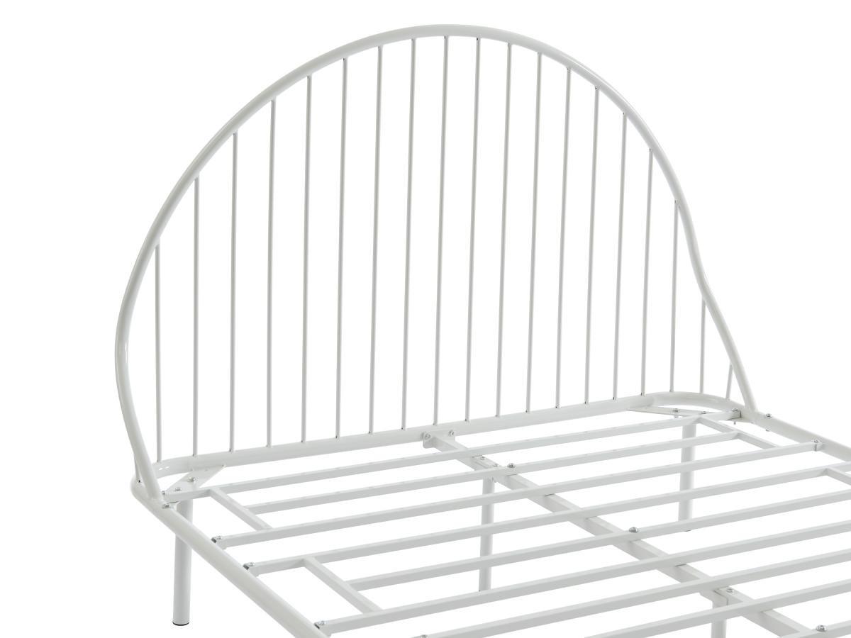 Vente-unique Bett - 140 x 190 cm - Metall - Weiß - ISELIA  