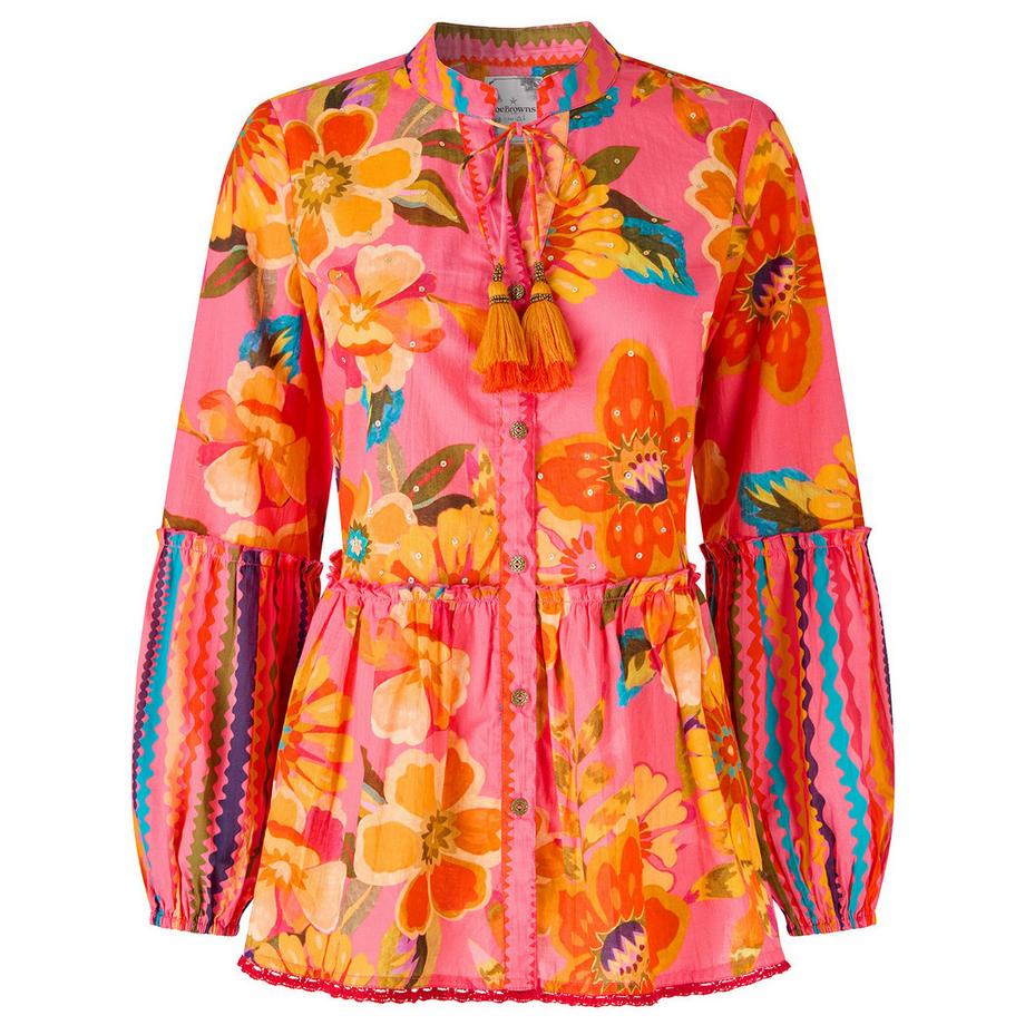 Joe Browns Camicetta a maniche lunghe con motivo floreale e orlo a balze  