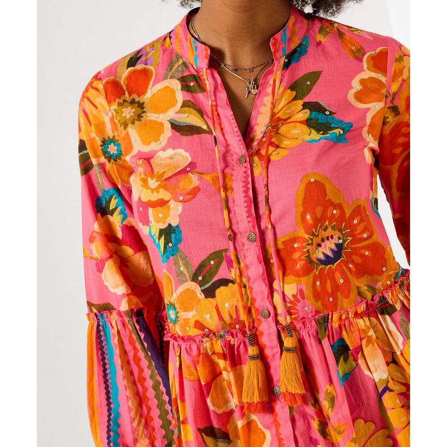 Joe Browns Camicetta a maniche lunghe con motivo floreale e orlo a balze  