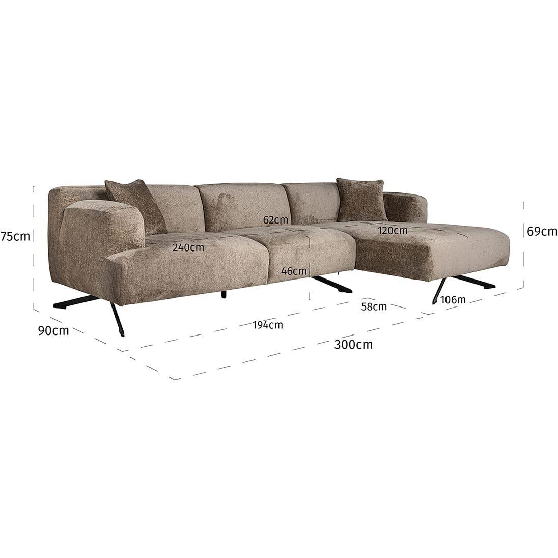 mutoni Ecksofa rechts Donovan taupe  