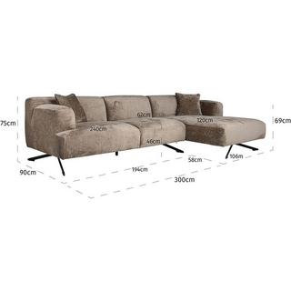 mutoni Ecksofa rechts Donovan taupe  