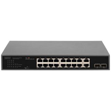 Ethernet Switch 16 + 2 Port 10 / 100 / 1000 MBit/s PoE-Funktion