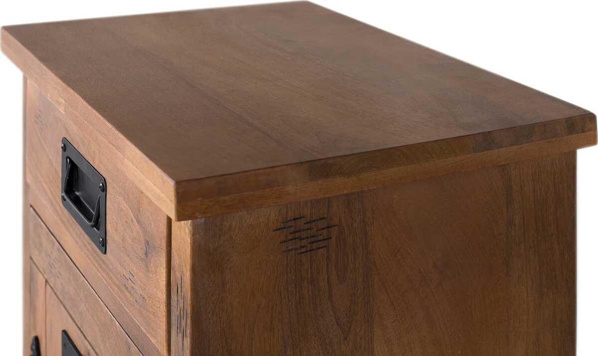 mutoni Table de nuit en manguier naturel 51x64  