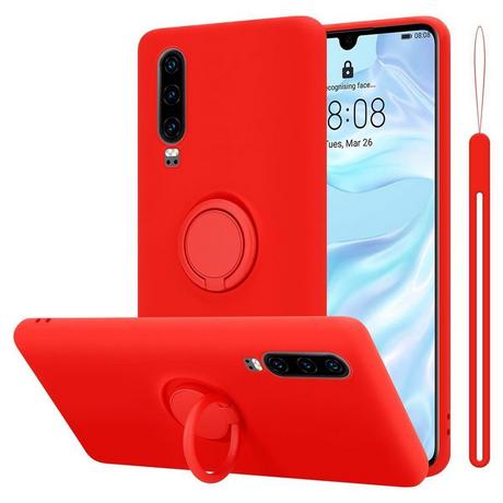 Cadorabo  Housse compatible avec Huawei P30 - Coque de protection en silicone TPU flexible avec anneau 