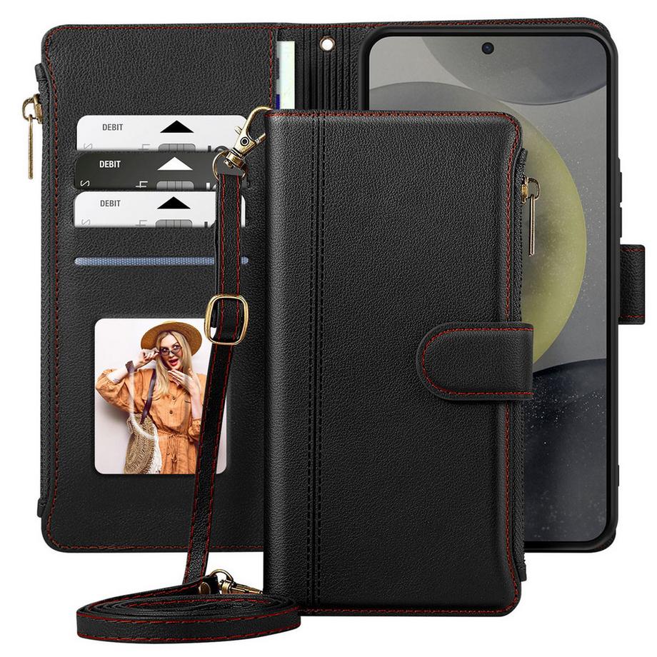 Avizar  Étui Portefeuille pour Galaxy S25 à Zip 