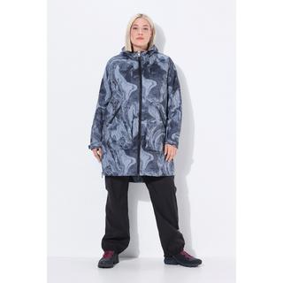 Ulla Popken Impermeabile svasato con cerniere laterali e cappuccio  