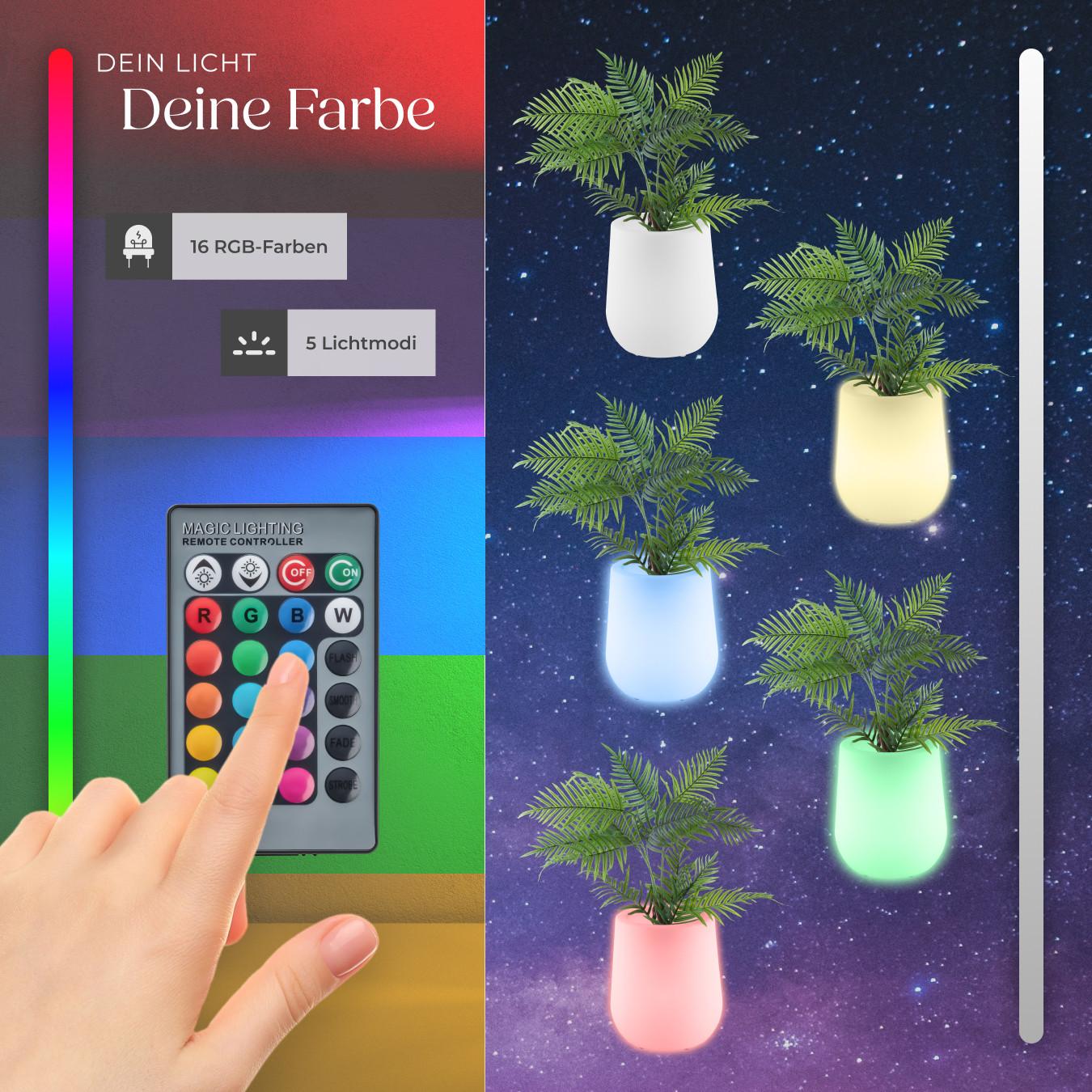 Tectake Pot de fleurs LED LUMINOUS CURVE POT avec éclairage LED 12 W  