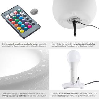 Tectake Pot de fleurs LED LUMINOUS CURVE POT avec éclairage LED 12 W  