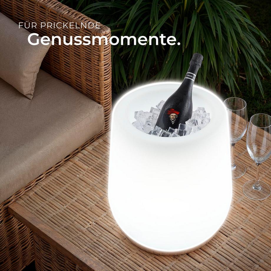 Tectake Pot de fleurs LED LUMINOUS CURVE POT avec éclairage LED 12 W  