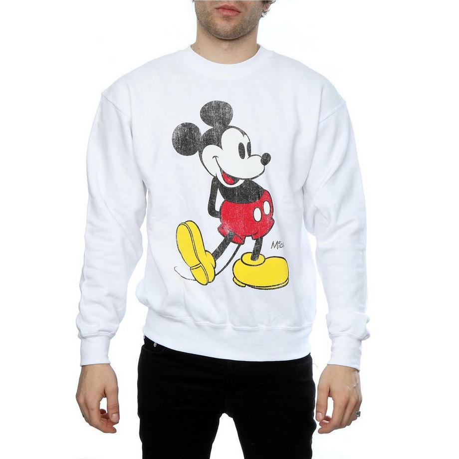 Disney Mickey Mouse Distressed Print Sweatshirt Slim Fit  
