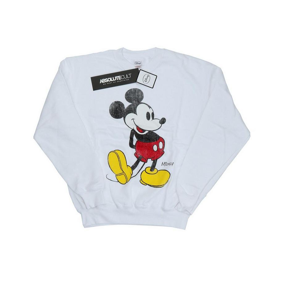 Disney Mickey Mouse Distressed Print Sweatshirt Slim Fit  
