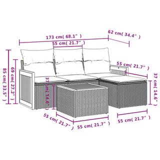 VidaXL Garten sofagarnitur poly-rattan  