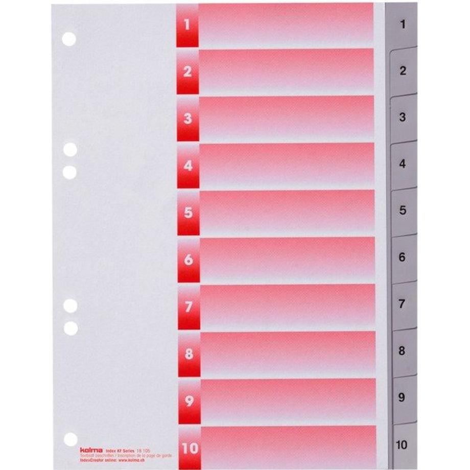 Kolma  KOLMA Register KolmaFlex A5 18.105.03 grau, 1-10, 2 + 4 Loch 