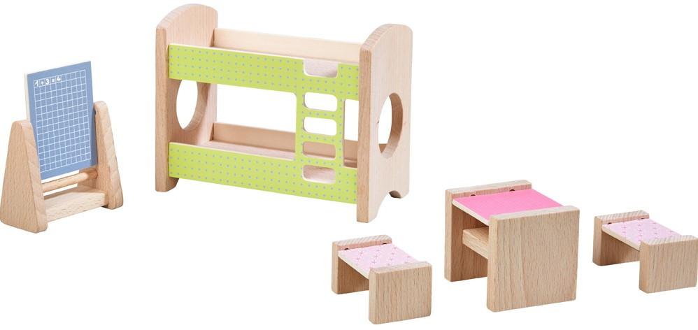 HABA  Little Friends – Puppenhaus-Möbel Kinderzimmer für Geschwister 