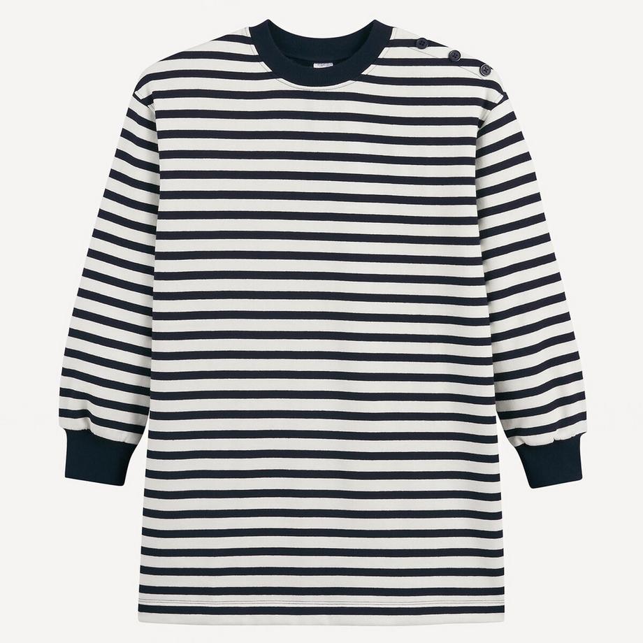 La Redoute Collections  Robe pull manches longues rayée en molleton 