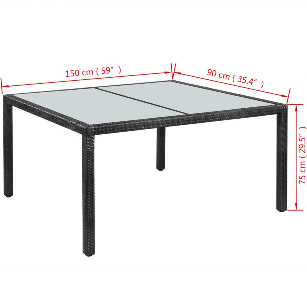 VidaXL Table à manger de jardin rotin synthétique  