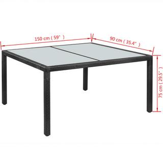VidaXL Table à manger de jardin rotin synthétique  