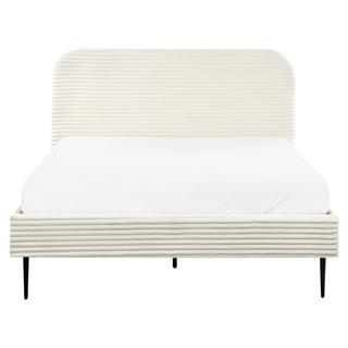 Beliani Lit avec sommier en Velours côtelé Glamour FLAYAT  