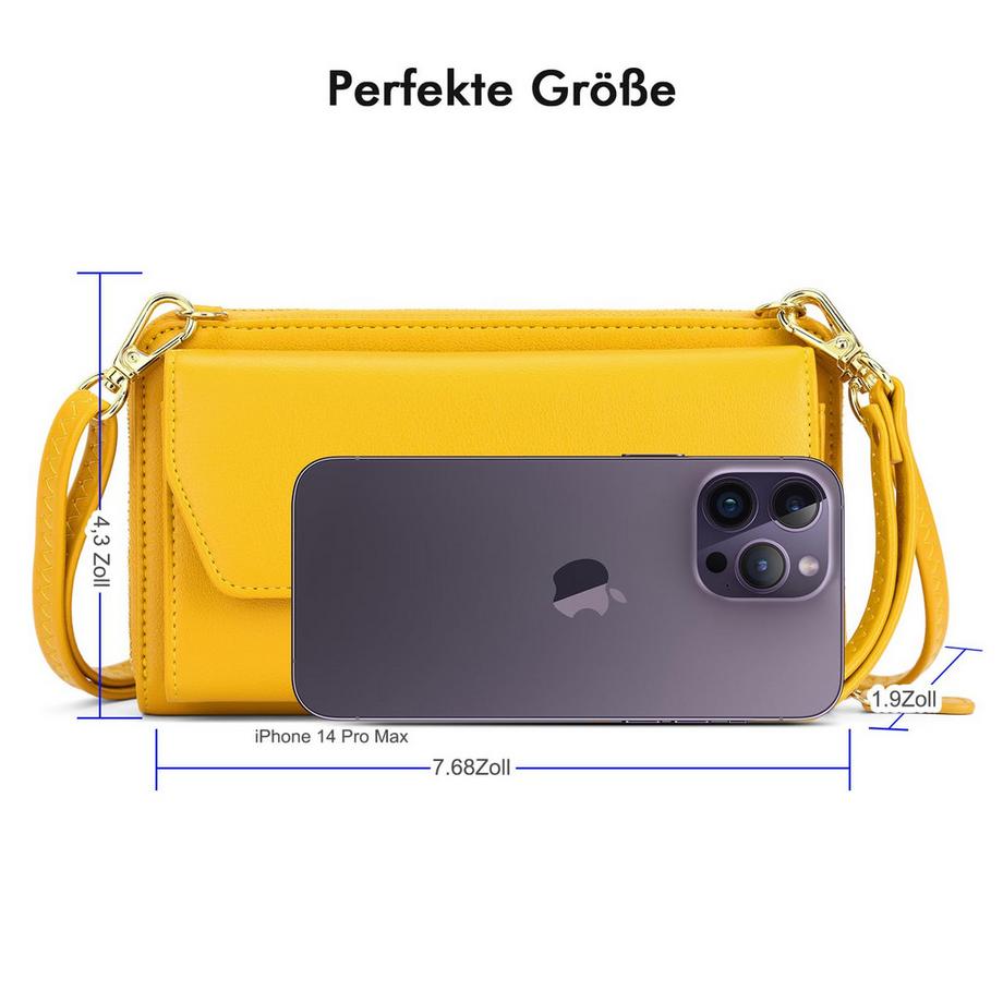 Only-bags.store Portafoglio Piccolo Scomparti Carte Credito Tasca Telefono 2 Cinghie  