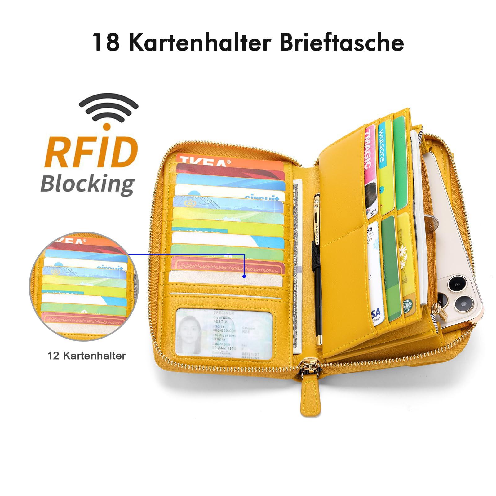 Only-bags.store Kleines Portemonnaie Kreditkartenfächer Handytasche 2 Riemen  