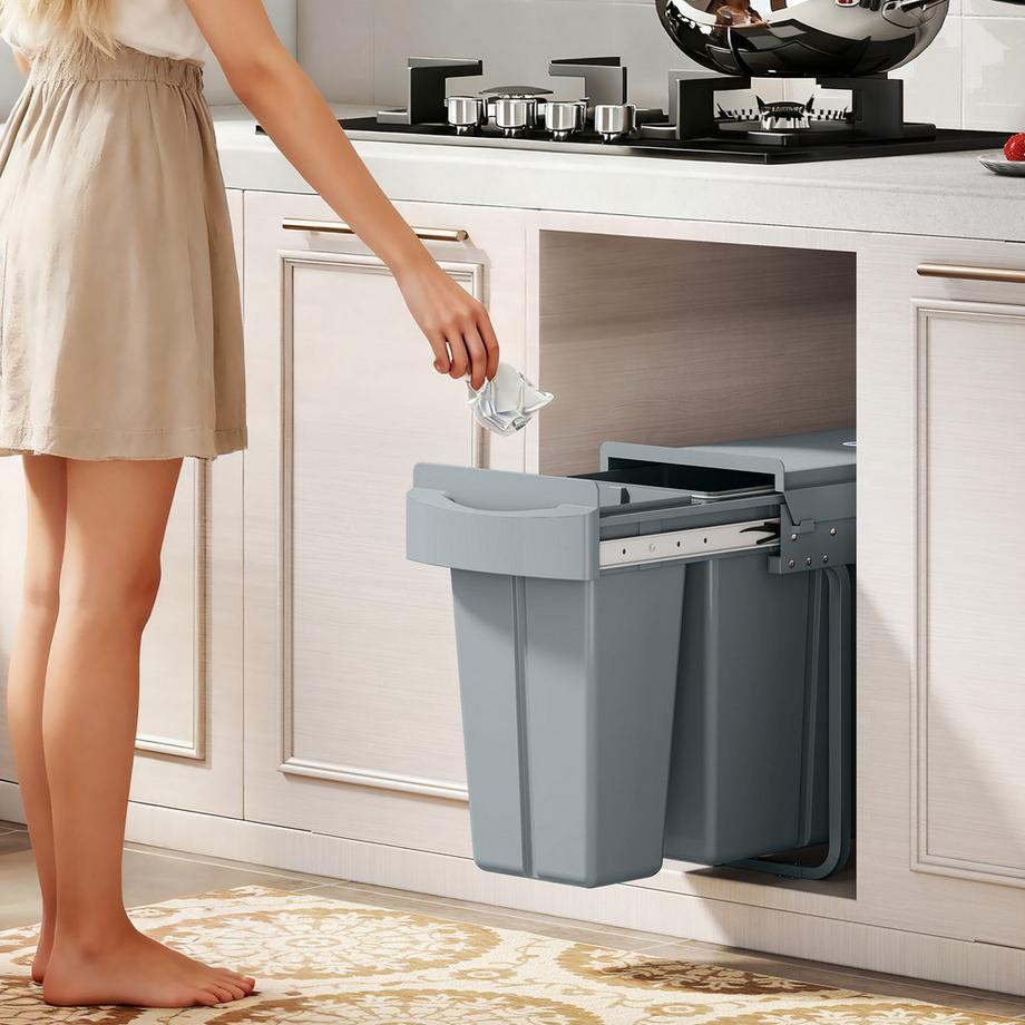 HOMCOM Poubelle intégrée  