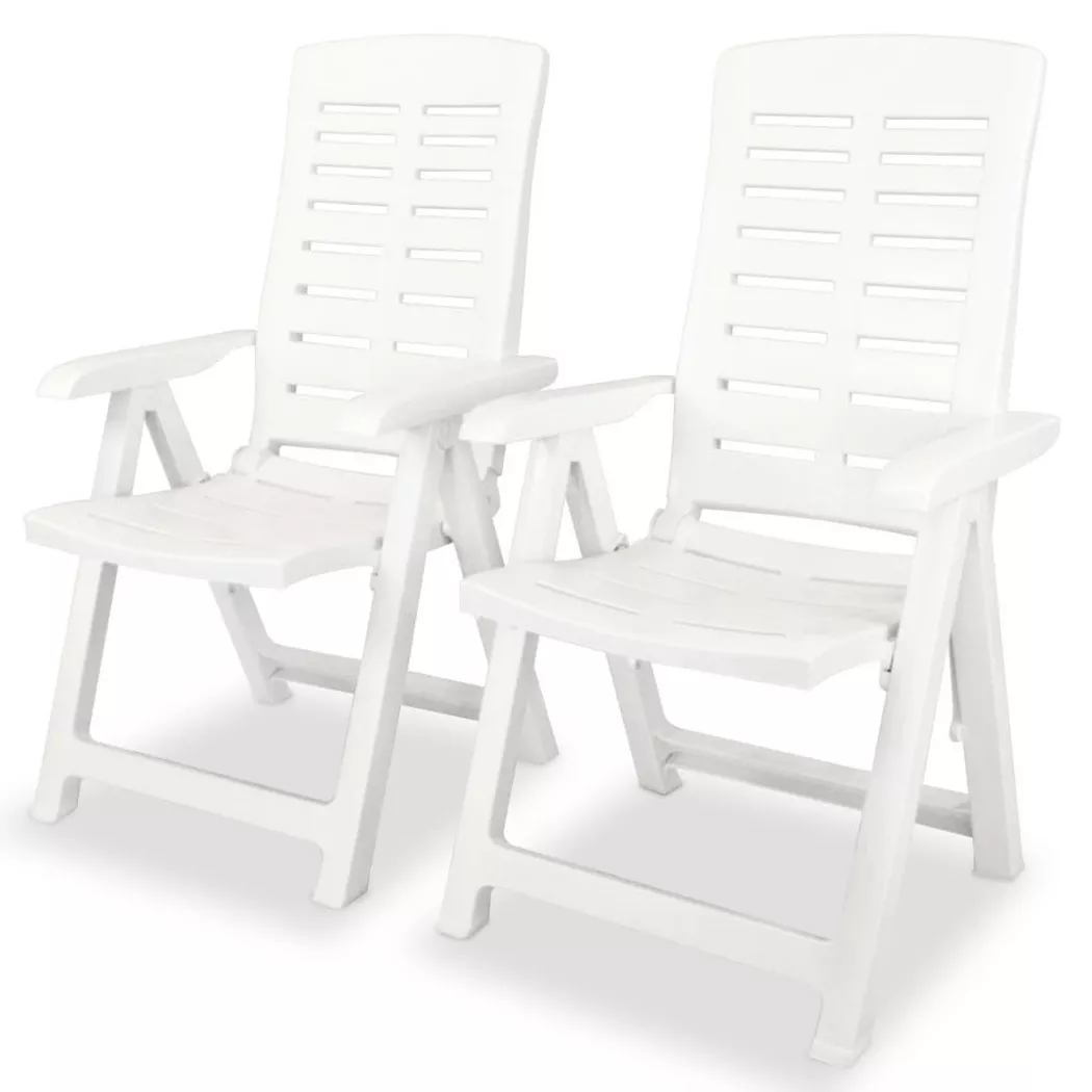 VidaXL - Gartenstuhl plastik, One Size, Weiss