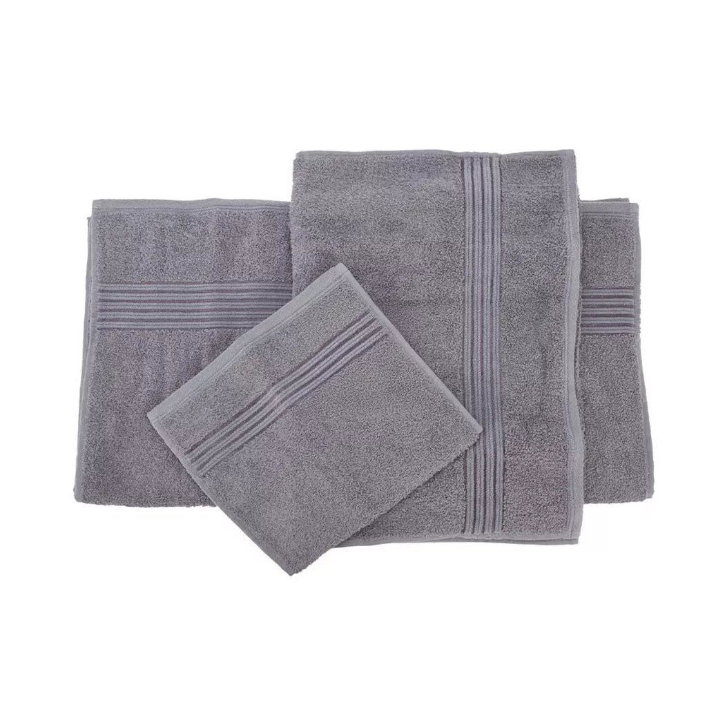 FS-STAR - Handtuchset 3teilig lavendel, 70x140 cm, Grau