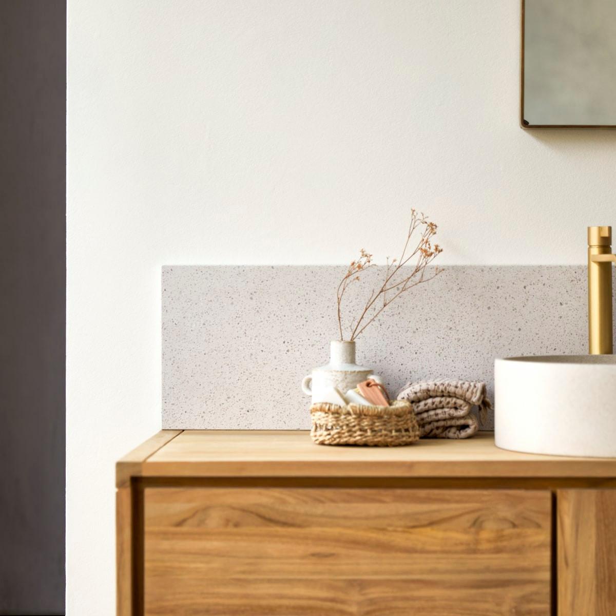 Tikamoon Crédence en terrazzo premium white 100 cm Ava  