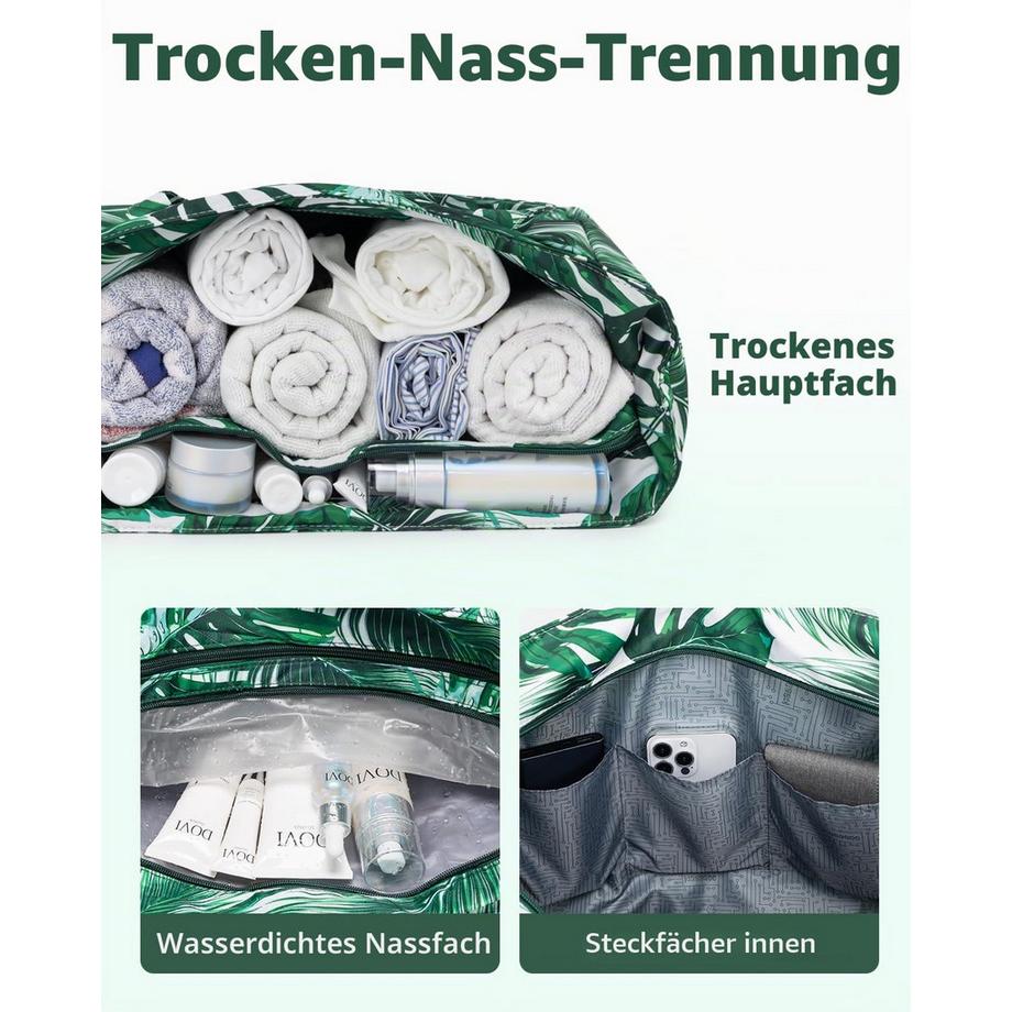 Only-bags.store Strandtasche mit Reissverschluss und Nassfach Gross Schwimmen  