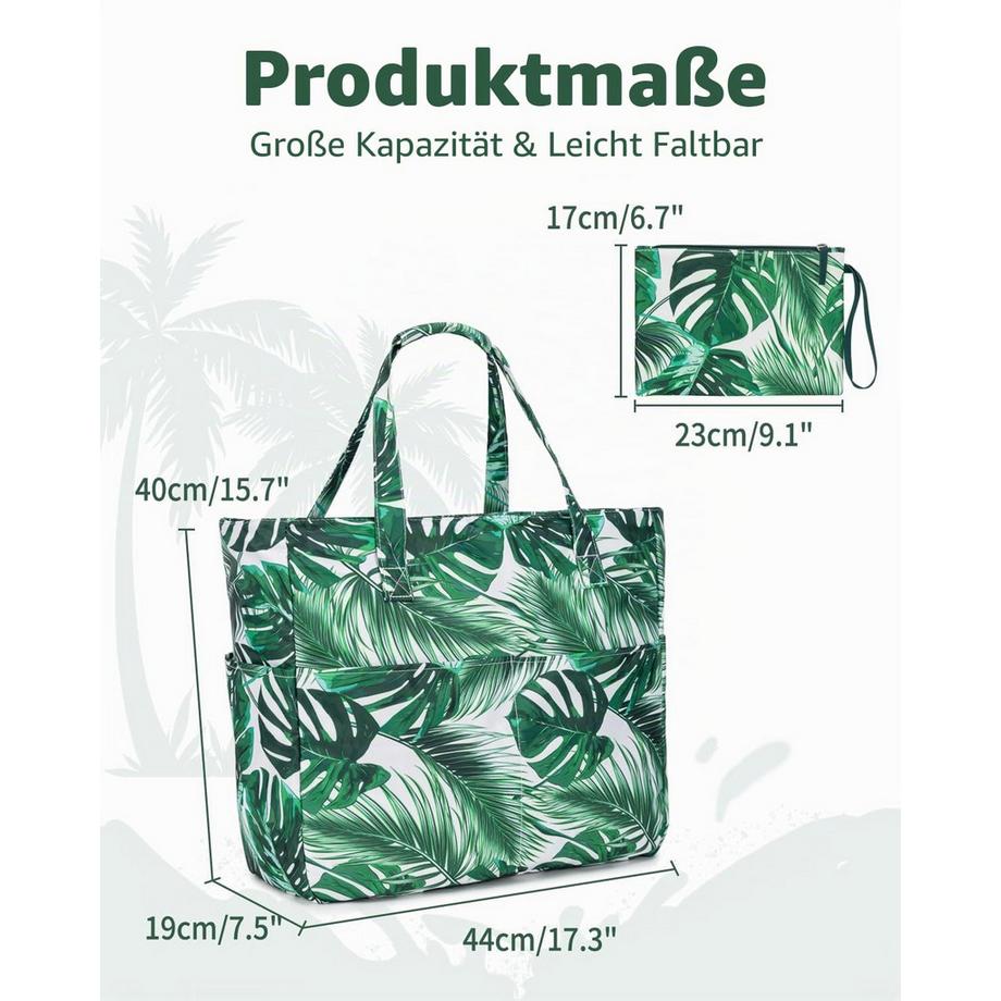 Only-bags.store Strandtasche mit Reissverschluss und Nassfach Gross Schwimmen  