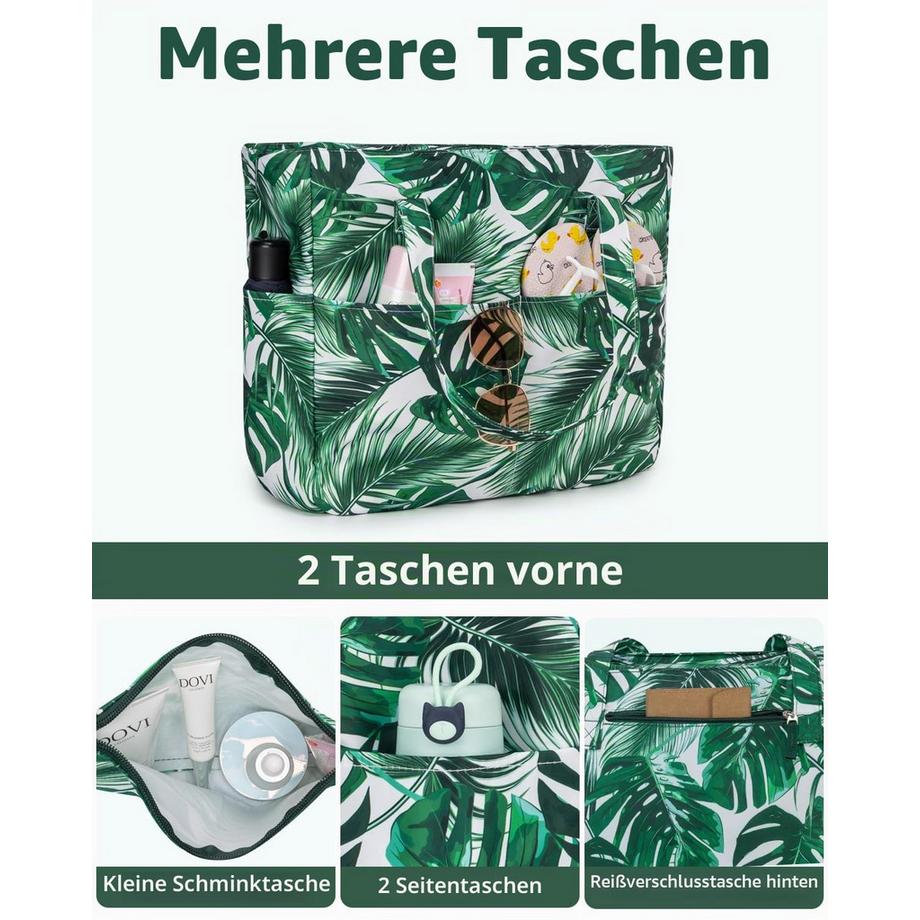 Only-bags.store Strandtasche mit Reissverschluss und Nassfach Gross Schwimmen  