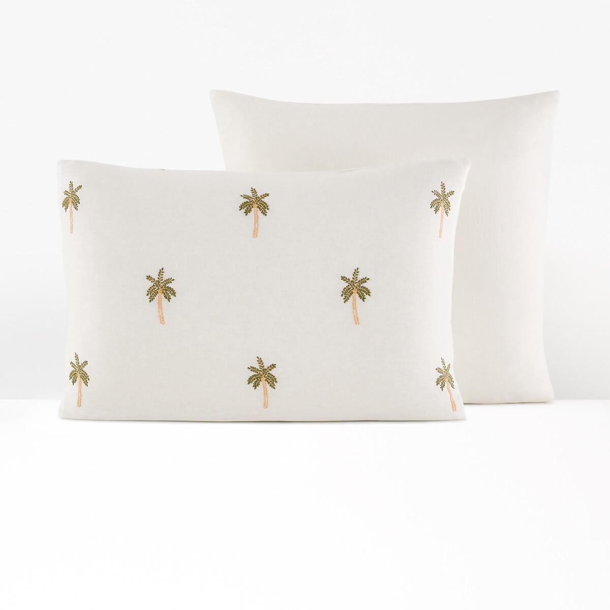 La Redoute Intérieurs Ravenel Cotone Lino Lavato Federa Ricamata  