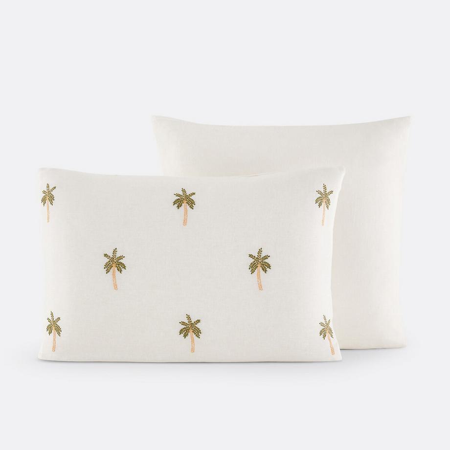 La Redoute Intérieurs Ravenel Baumwolle Gewaschenes Leinen Bestickter Kissenbezug  