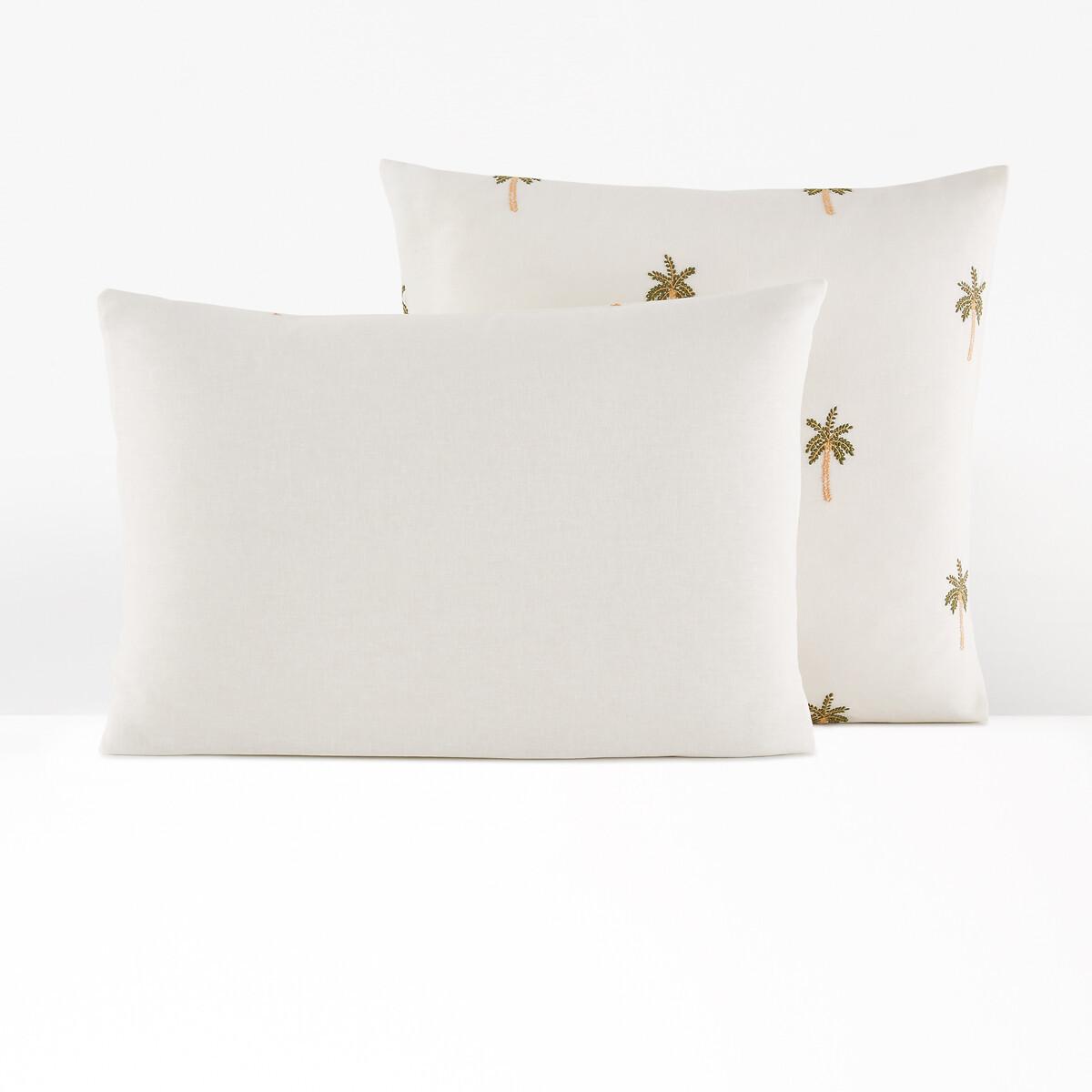 La Redoute Intérieurs Ravenel Cotone Lino Lavato Federa Ricamata  