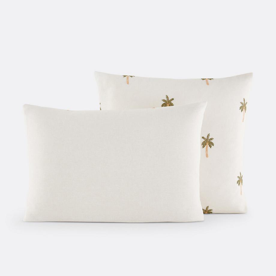 La Redoute Intérieurs Ravenel Baumwolle Gewaschenes Leinen Bestickter Kissenbezug  