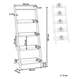 Beliani Bücherregal mit 5 Fächern aus MDF-Platte Retro MOBILE TRIO  