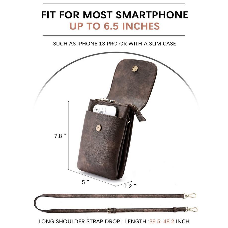 Only-bags.store Sac à Bandoulière Téléphone Portable avec Portefeuille  