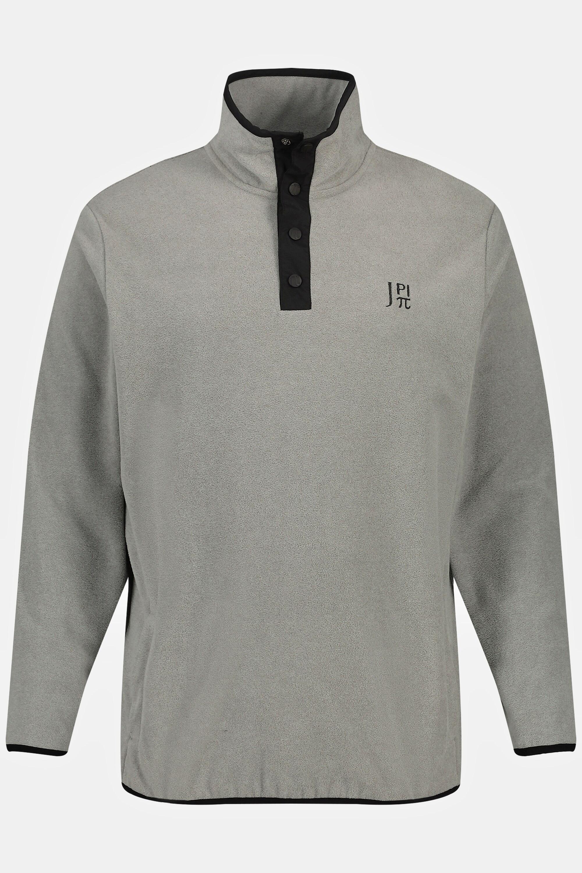 JP1880  Pullover polo da sci in pile con collo alto e abbottonatura 