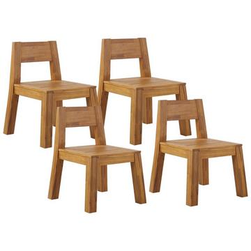 Set mit 4 Stühlen aus Akazienholz Klassisch LIVORNO