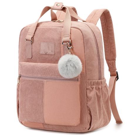 Only-bags.store Zaino Antifurto in Velluto a Coste Casual Scuola Città  