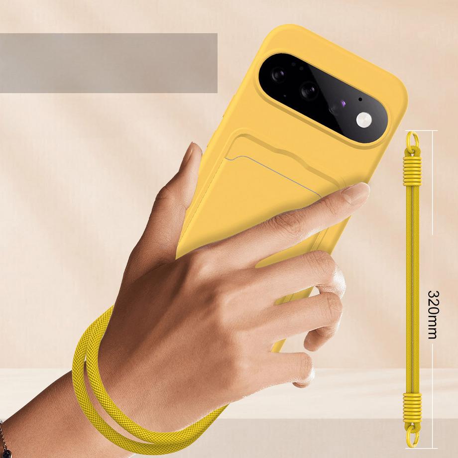Cover-Discount Google Pixel 11 Pro - Custodia in silicone liquido con portacarte e tracolla  