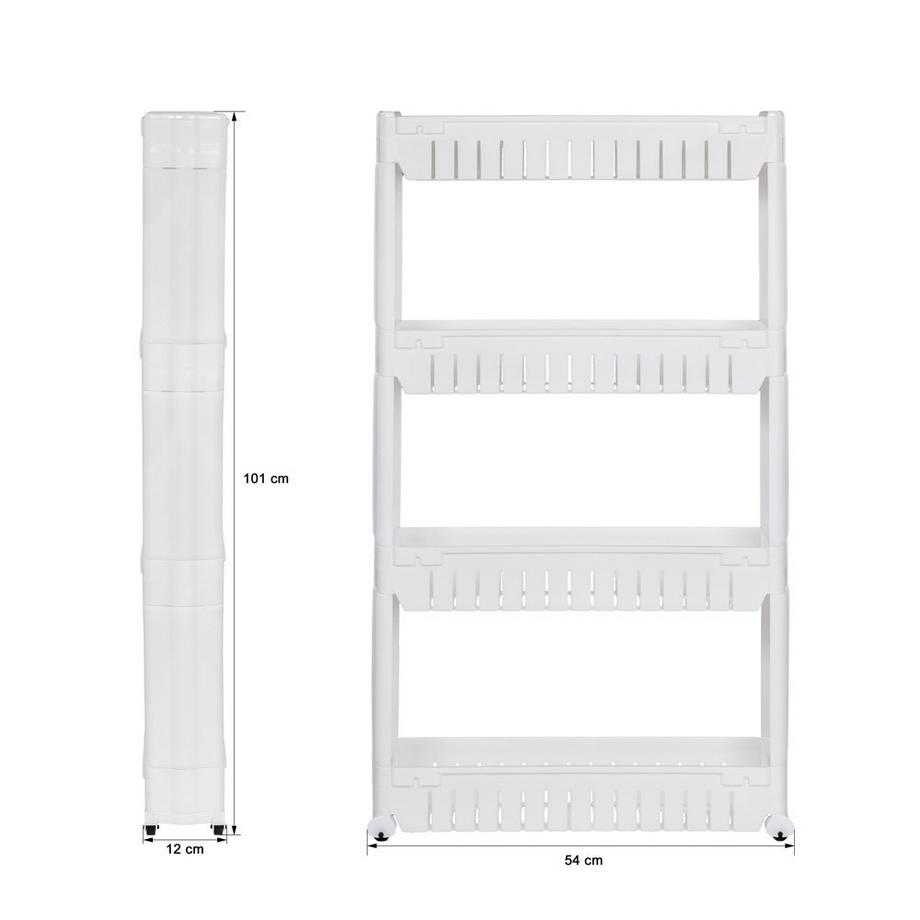 Tectake Desserte faible largeur JOE 4 niveaux  
