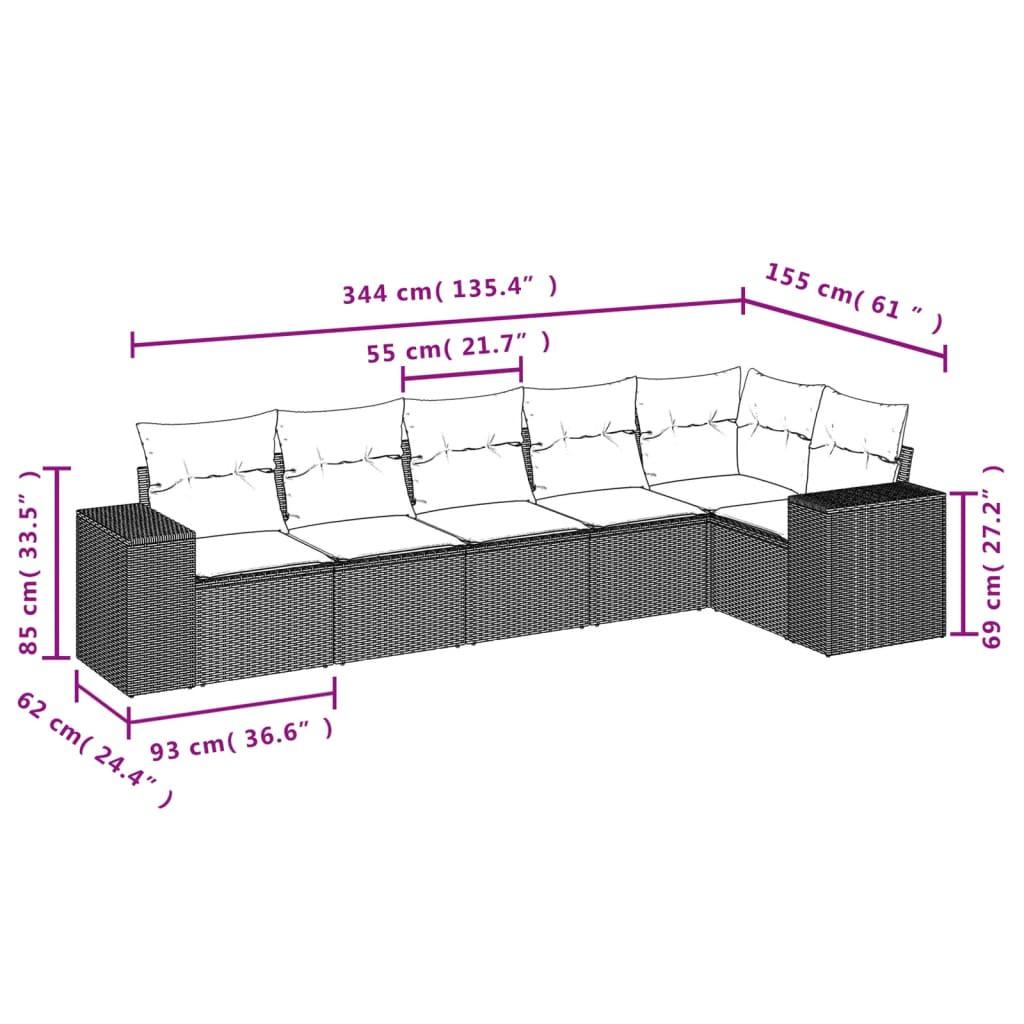 VidaXL Ensemble de canapés de jardin rotin synthétique  