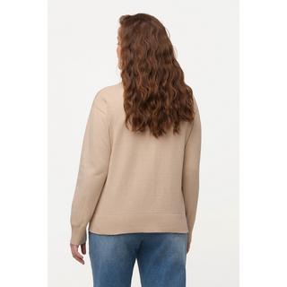 Ulla Popken  Cardigan di cotone biologico con collo polo e zip 