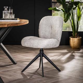 mutoni Chaise confort pivotante Bouclé argent  